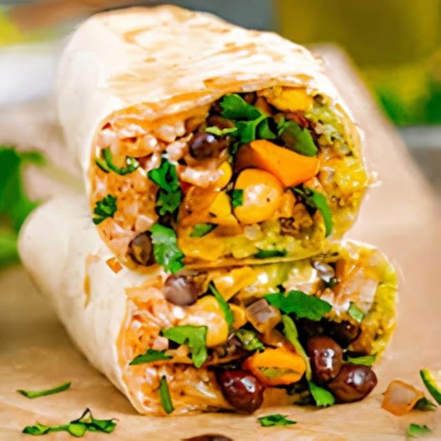 Mediterranean Summer Veggies Burrito.
