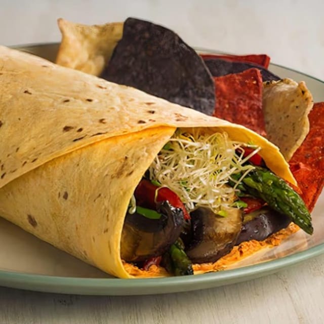 Mixed Veggies & Goat Cheese Burrito.