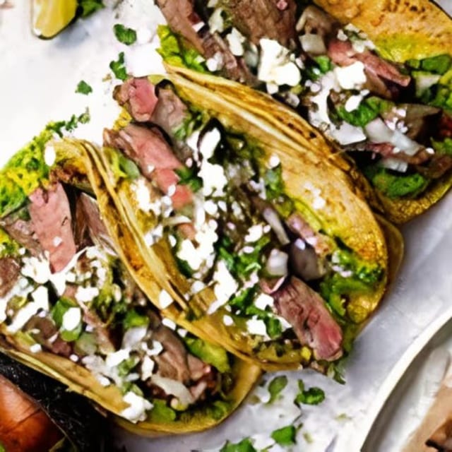 Garlic Lime Steak Taco.